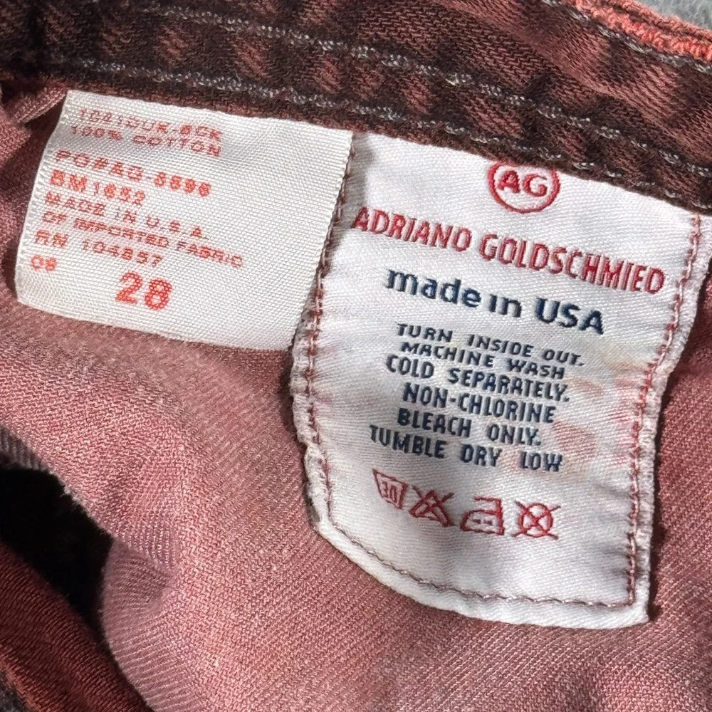 Adriano Goldschmied The‎ Teddy Boy Jeans Womens 28 Red Dark Wash Straight Denim